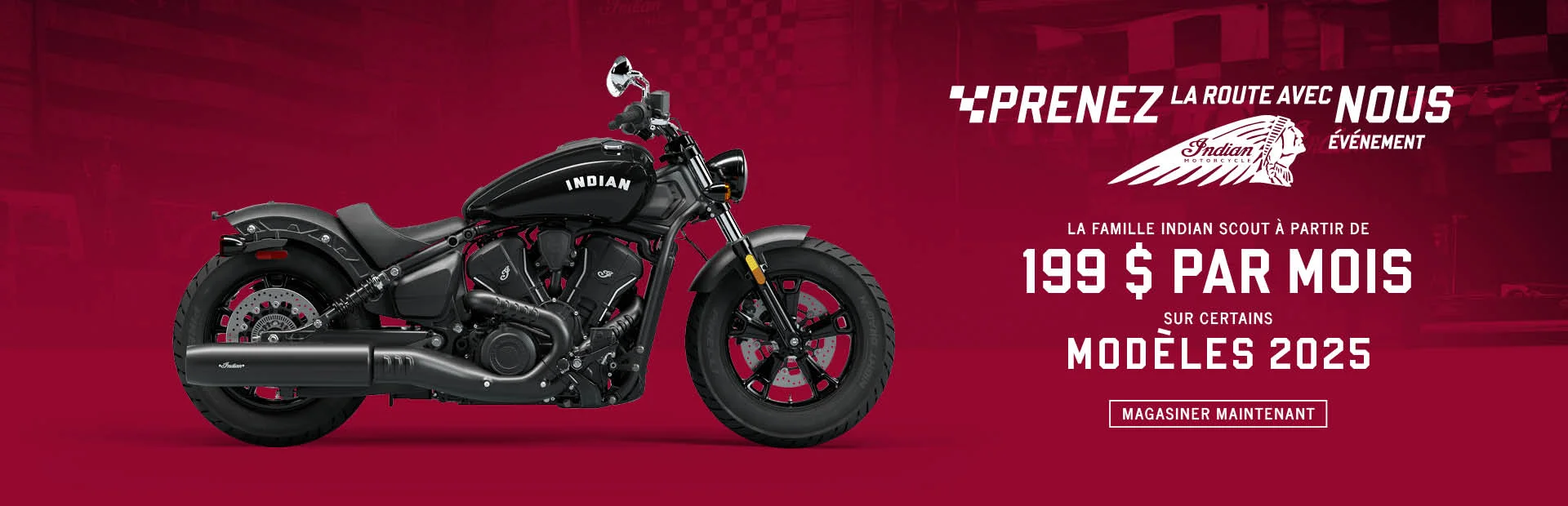 Versements aussi bas que 199 $ par mois sur les nouveaux modèles Indian Scout 2025. alt